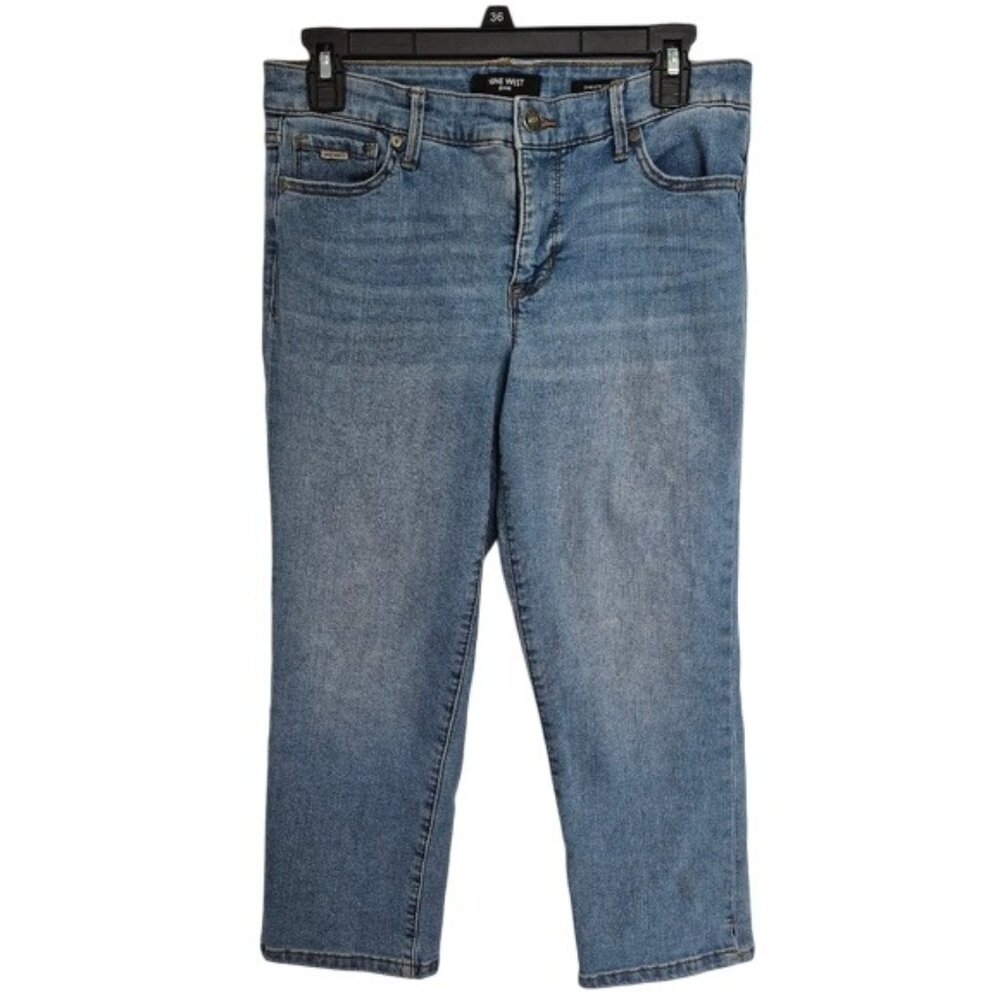 Nine West Chrystie Capri Jeans Women’s Size 6 Medium Wash Denim Zipper Fly Slim